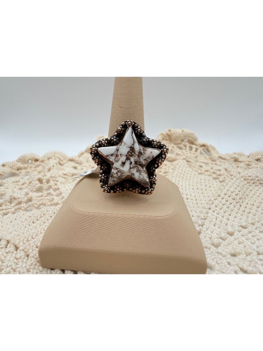 NWT Artisan Wild horse Star-Shap Copper Adj Statement Ring Western Boho Chic 11g